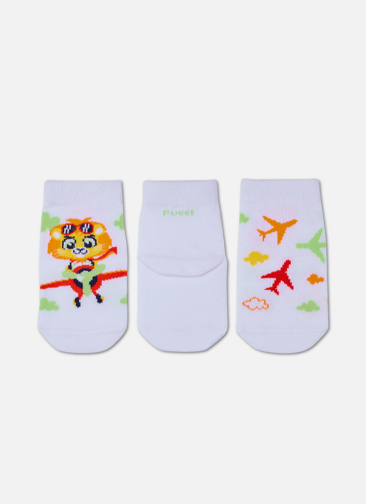 Kit com 3 meias Bebê Menino Leão