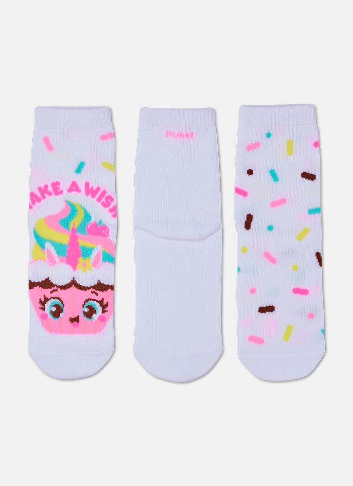 Kit com 3 meias Feminina Doces