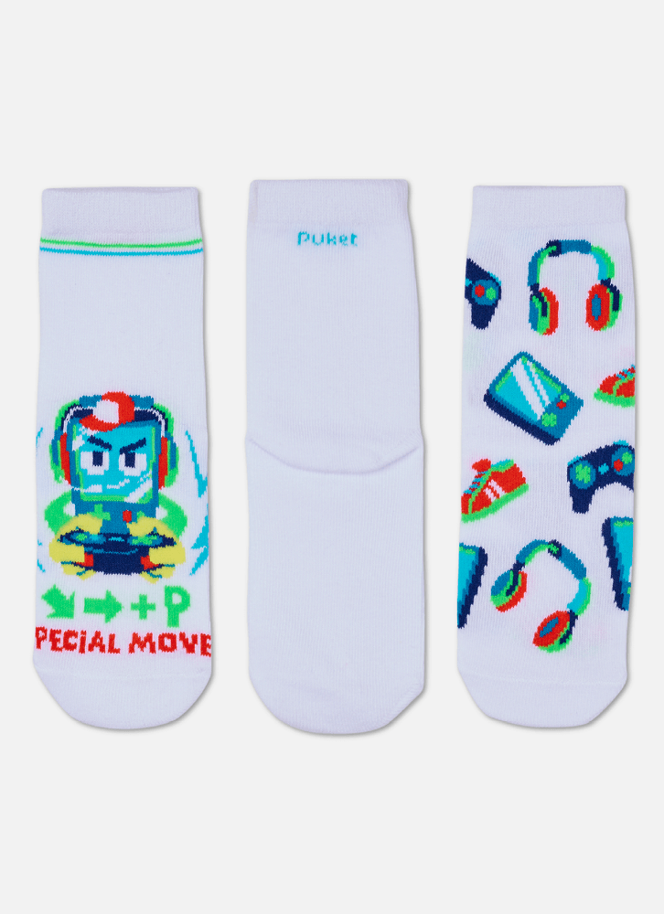 Kit com 3 meias Menino Robô