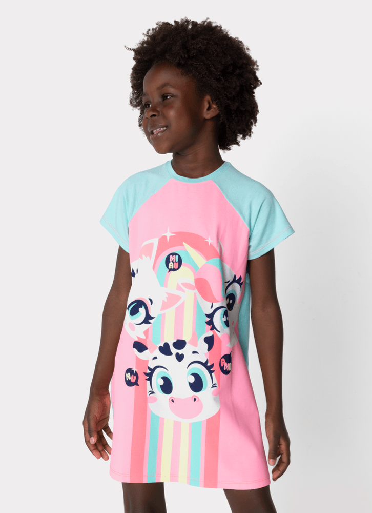 Camisola Manga Curta Viscolycra Menina Multibichos BFF