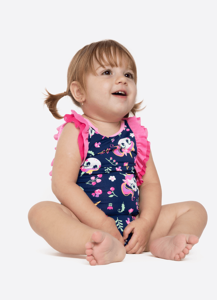 Maio com Proteção Solar Bebê Menina Unicórnio Encantado