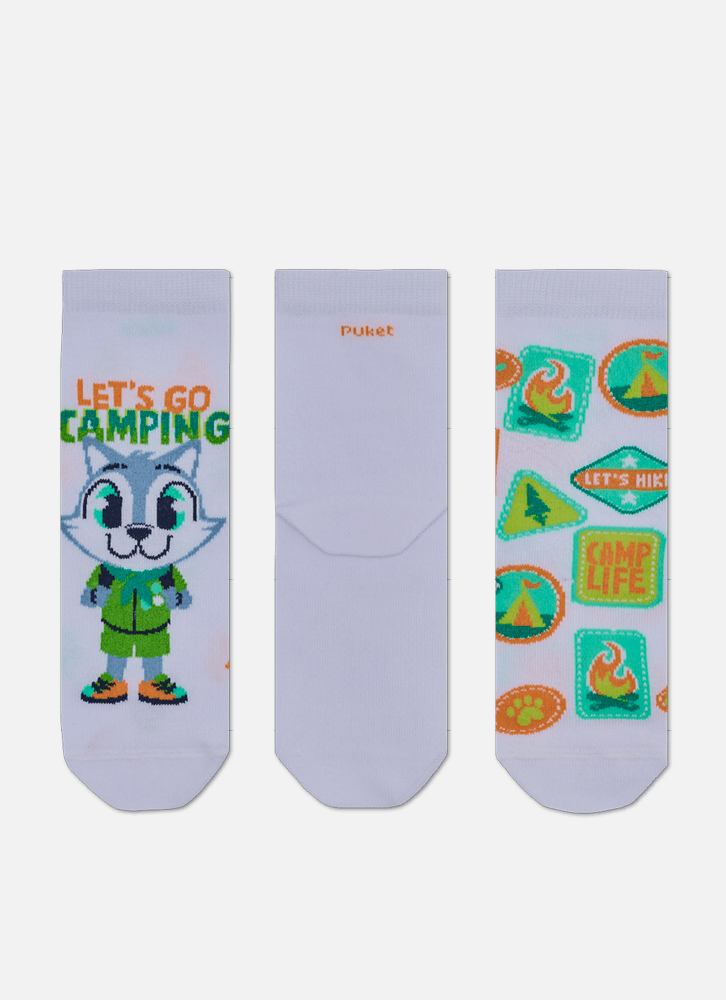 Kit com 3 Meias Cano Curto Menino Lobo