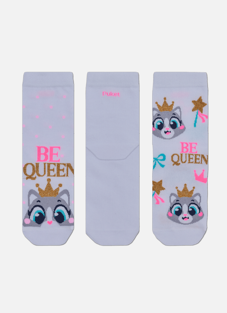 Kit com 3 Meias Cano Curto Feminia Guaxinim