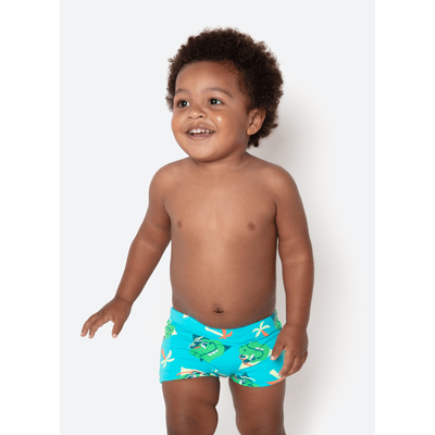 Sunga Boxer com Proteção Solar Bebê Menino Dino Miami