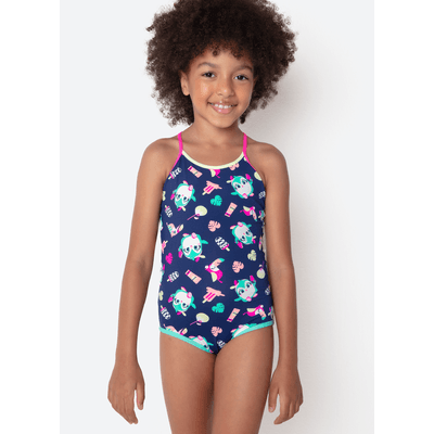 Maiô com Proteção Solar Menina Pinguim