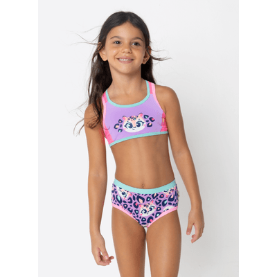 Biquíni com Proteção Solar Menina Onça