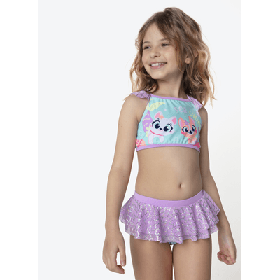 Biquíni com Proteção Solar Menina Pet Sereia
