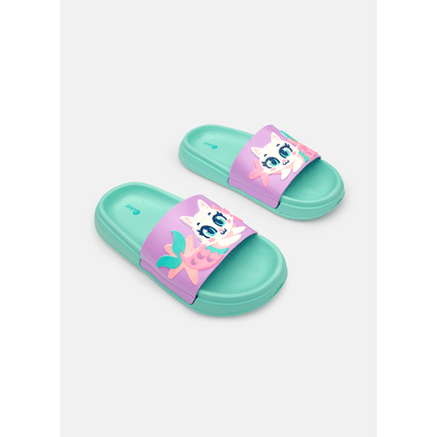 Chinelo Slide Menina Gata Sereia