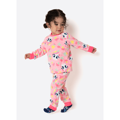 Pijama Manga Longa Soft Bebê Menina Unicórnio Encantada
