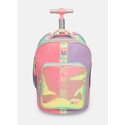 Mochila com Rodinha Grande Color Block