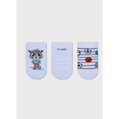 Kit com 3 Meias Cano Médio Bebê Menino Lobo