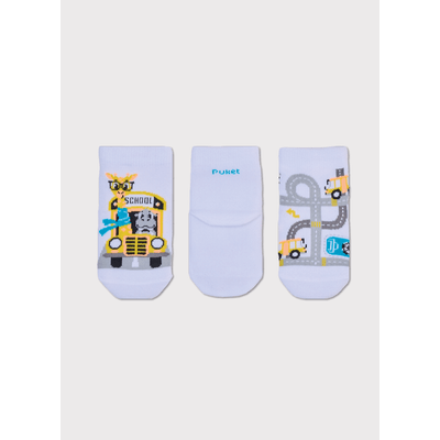 Kit com 3 Meias Cano Médio Bebê Menino Escola