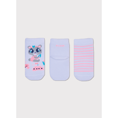 Kit com 3 Meias Cano Médio Bebê Menina Ursa