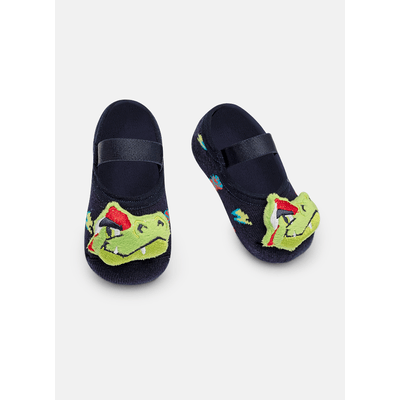 Meia Sapatilha Antiderrapante com Aplique de LED Bebê Menino Dinossauro Skate