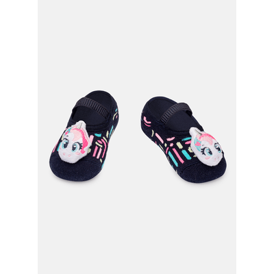 Meia Sapatilha Antiderrapante com Aplique de LED Bebê Menina Unicórnio Colorfull