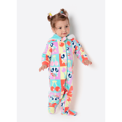 Macacão Manga Longa Soft Bebê Menina Unicórnio Cherry