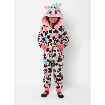 Macacão Manga Longa Soft Menina Vaca Chocolate