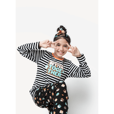 Pijama Manga Longa Viscolycra Menina Coelho Chocolate