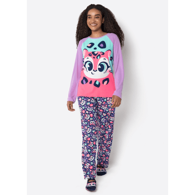 Pijama Manga Longa Viscolycra Feminino Onça Fantástica