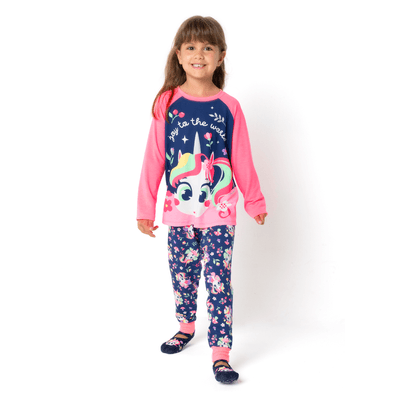 Pijama Manga Longa Viscolycra Menina Unicórnio Encantada