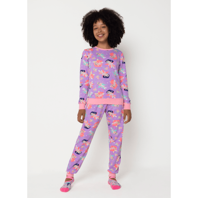 Pijama Manga Longa Moletinho Menina Teen Guerreiras do K-Pop