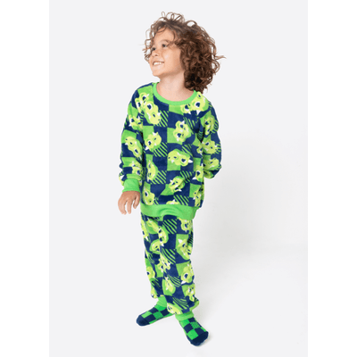 Pijama Manga Longa Soft Menino Dragão Camping