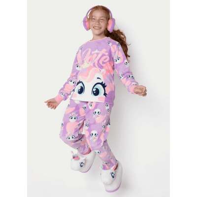 Pijama Manga Longa Soft Menina Teen Unicórnio Diamante