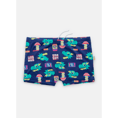 Sunga Boxer com Proteção Solar Menino Teen Dragão Street