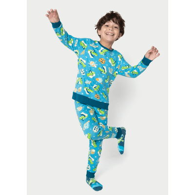 Pijama Manga Longa Moletinho Menino Dino Astronauta