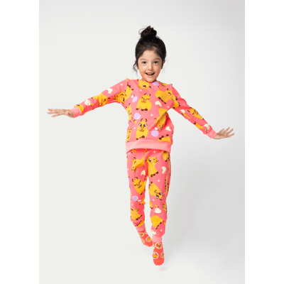 Pijama Manga Longa Moletinho Menina Capivara Chocolate