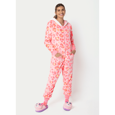 Macacão Manga Longa Soft Feminino Gata Cereja