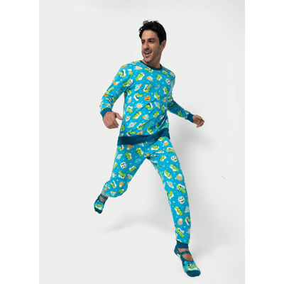 Pijama Manga Longa Moletinho Masculino Dino Astronauta
