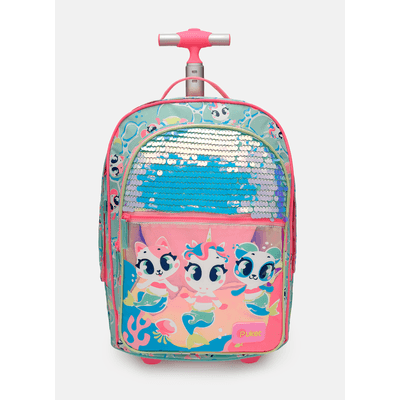 Mochila com Rodinha Grande Multibichos Sereia