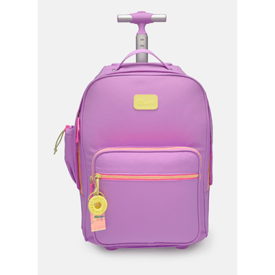 Mochila com Rodinha Grande Lilás e Amarelo